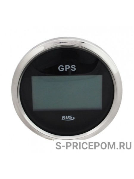 GPS-спидометр электронный, черный циферблат, нержавеющий ободок, выносная антенна, д. 85 мм