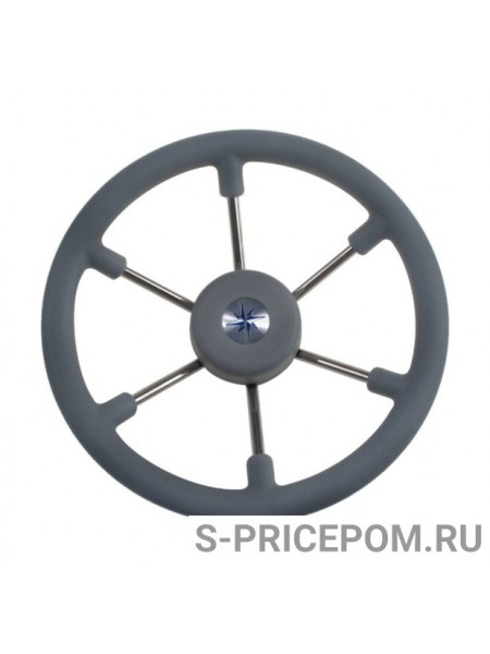 Рулевое колесо LEADER TANEGUM серый обод серебряные спицы д. 330 мм