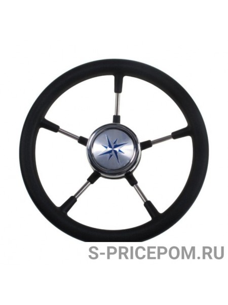 Рулевое колесо RIVA RSL обод черный, спицы серебряные д. 320 мм