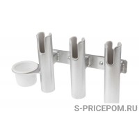 Подставка под удочку 3 стакана, алюминиевая с подстаканником