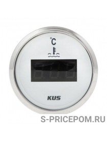 Указатель температуры двигателя цифровой 25-120 гр., белый циферблат, нержавеющий ободок, д. 52 мм