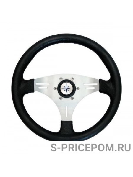 Рулевое колесо MANTA обод черный, спицы серебряные д. 355 мм