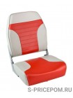 Кресло складное мягкое ECONOMY с высокой спинкой, цвет серый/красный