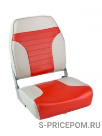 Кресло складное мягкое ECONOMY с высокой спинкой, цвет серый/красный