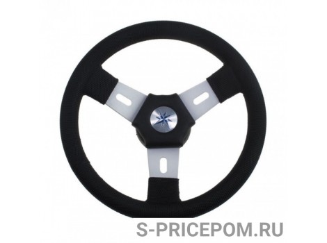 Рулевое колесо PEGASO-1 обод черный, спицы серебряные д. 300 мм