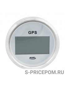 GPS-спидометр электронный, белый циферблат, нержавеющий ободок, выносная антенна, д. 85 мм