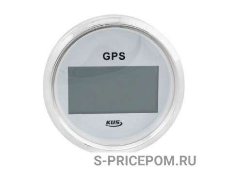 GPS-спидометр электронный, белый циферблат, нержавеющий ободок, выносная антенна, д. 85 мм