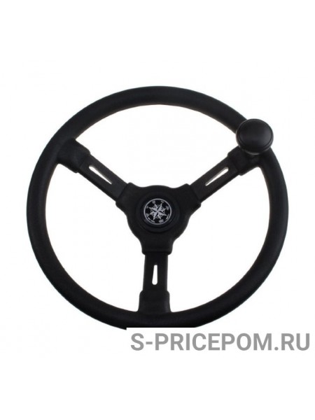 Рулевое колесо RIVIERA черный обод и спицы д. 350 мм со спинером