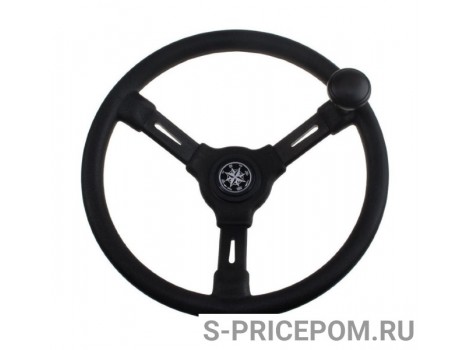 Рулевое колесо RIVIERA черный обод и спицы д. 350 мм со спинером