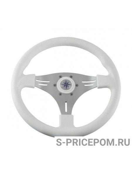 Рулевое колесо MANTA обод белый, спицы серебряные д. 355 мм