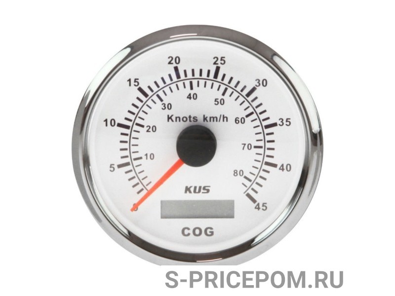 GPS-спидометр аналоговый 0-45 узлов, белый циферблат, нержавеющий ...