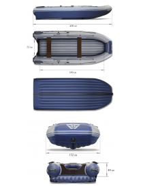 Двухкорпусная надувная лодка ПВХ ФЛАГМАН DK 430 IGLA