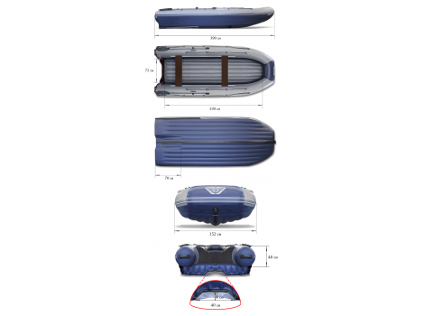 Двухкорпусная надувная лодка ПВХ ФЛАГМАН DK 390 i Jet