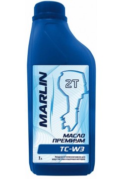 Масло полусинтетическое MARLIN Премиум 2Т, TC-W3, 1 литр