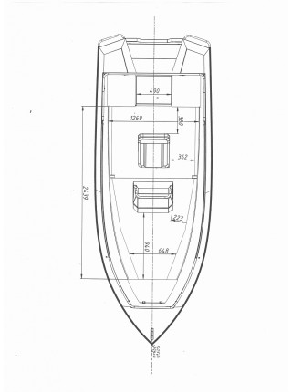 Алюминиевая лодка NewStyle-432 центральная консоль