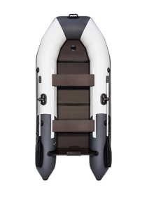 Надувная лодка ПВХ Таймень NX 2850 Слань-книжка киль "Комби" светло-серый/графит