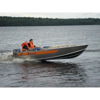 Алюминиевая лодка Wellboat-46 румпельное управление