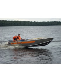 Алюминиевая лодка Wellboat-46 румпельное управление