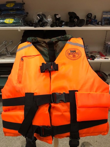 Жилет спасательный MEDNOVTEX взрослый до 120 кг оранжевый